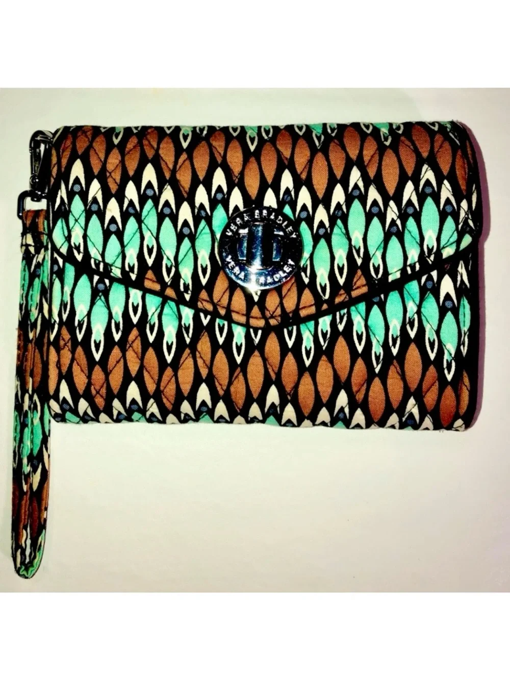 Vera Bradley Your Turn Smartphone Wristlet Sierra Stream Clutch Retired Pattern